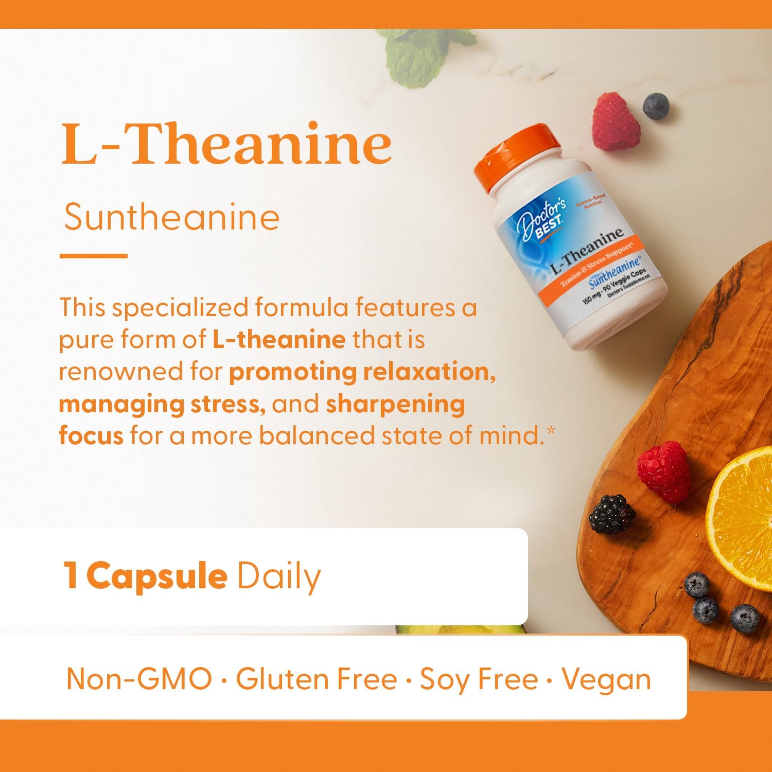 Doctor's Best L-Theanine Contains Suntheanine, Helps Reduce Stress & Sleep, Non-GMO, Gluten Free, Vegan, 150 mg (DRB-00197), 90 Count - PrimeBioHealth - canada supplements