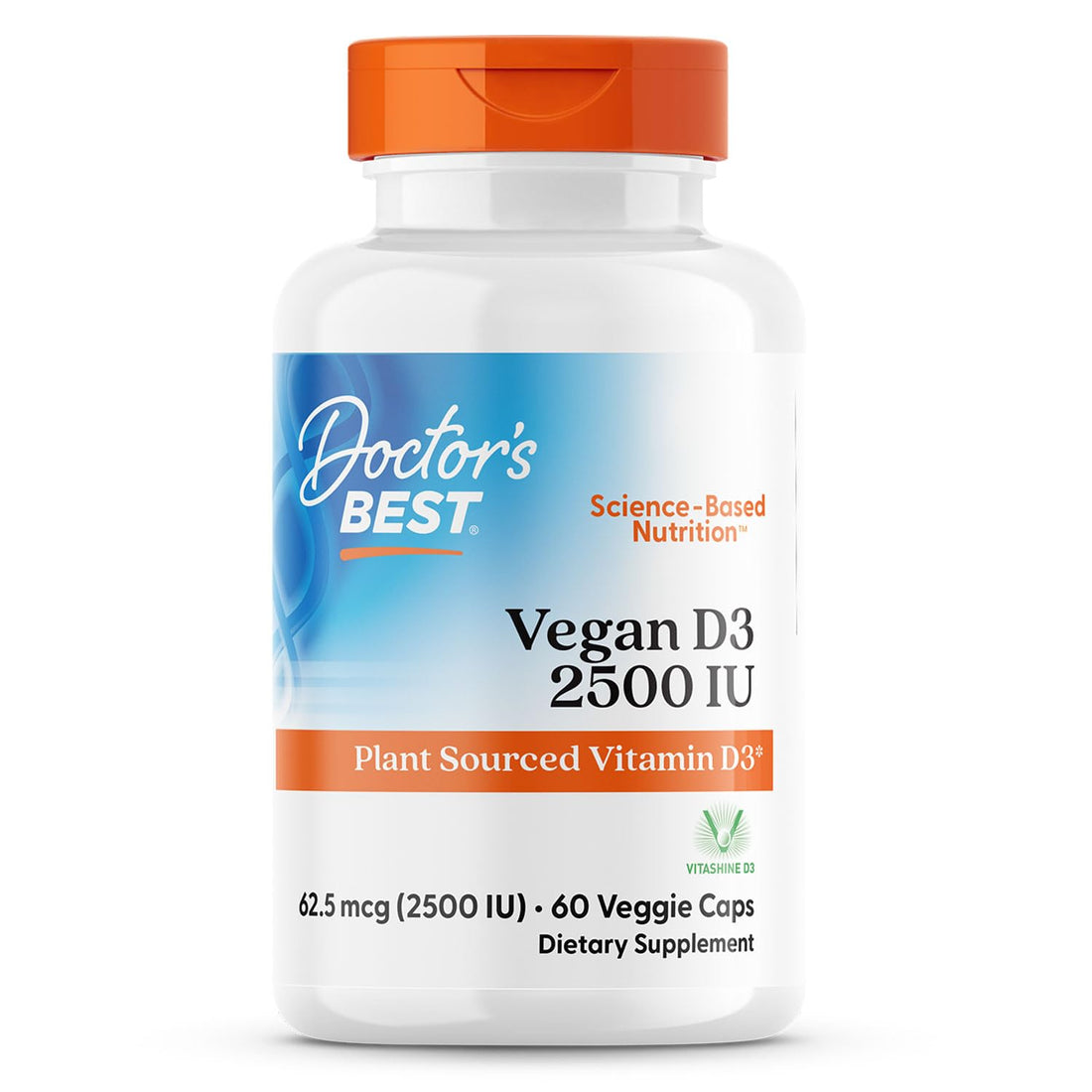 Doctors Best Vegan Vitamin D3 2500 IU Veg Caps - Vegan Vitamin D Supplement for Men & Women, Helps Support Calcium Absorption, Heart Health & Immune Support, - PrimeBioHealth - canada supplements
