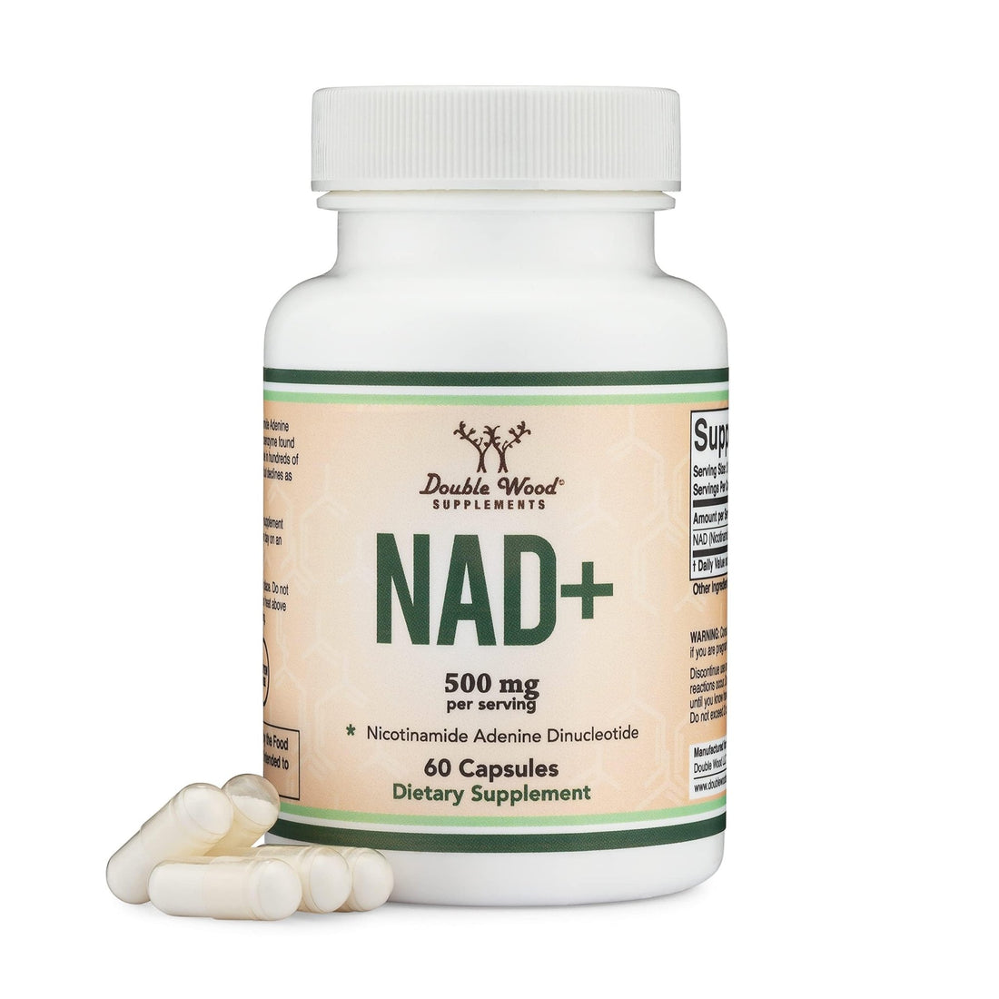 Double Wood Supplements NAD+ Anti Aging & Cell Regeneration | 500mg of 95% Pure NAD Plus Per Serving, 30 Day Supply | Similar to Nicotinamide Riboside - PrimeBioHealth - canada supplements