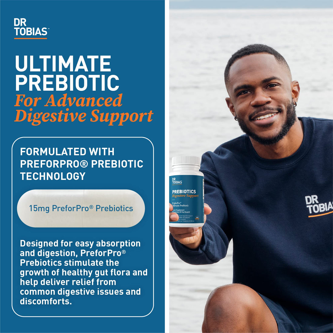 Dr. Tobias Prebiotics, Supports Digestion & Gut Health, Feed Good Probiotic Bacteria, Boost Gut Immune Function, Vegan & Non-GMO Gut Health Supplements for Men and Women - PrimeBioHealth - canada supplements