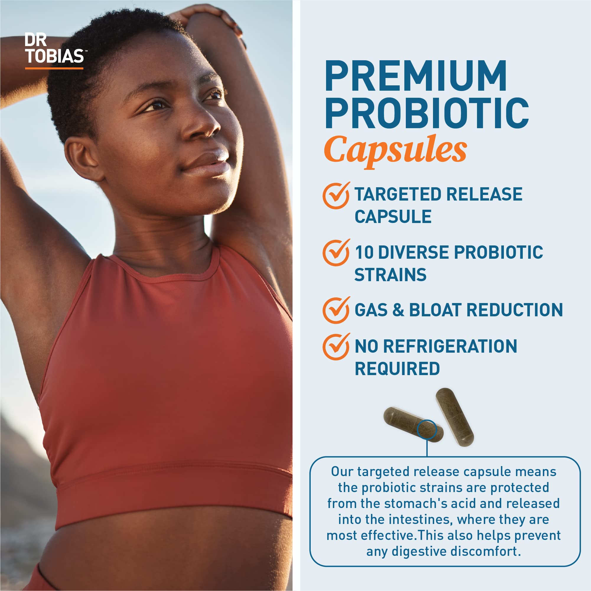 Dr. Tobias Probiotics 30 Billion, 10 Strains, 30 Billion CFU's, Targeted Release Probiotics for Women & Men, Supports Digestive Health, Shelf-Stable, - PrimeBioHealth - canada supplements