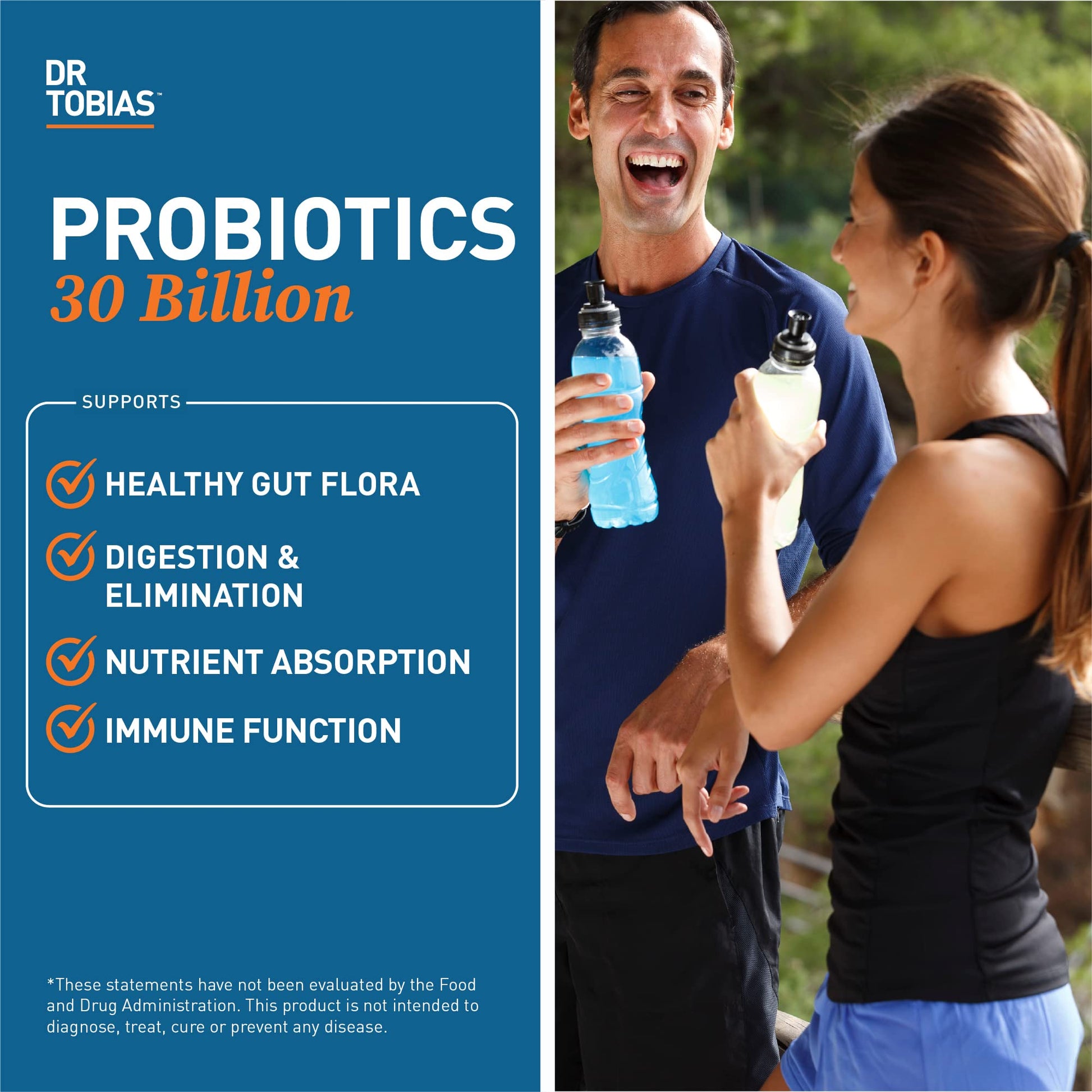 Dr. Tobias Probiotics 30 Billion, 10 Strains, 30 Billion CFU's, Targeted Release Probiotics for Women & Men, Supports Digestive Health, Shelf-Stable, - PrimeBioHealth - canada supplements