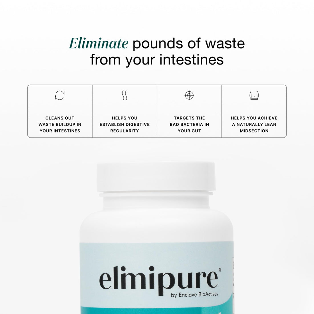 Elimipure Gut Cleanse & Restore Supplement: Natural & Effective Detox Cleanse Capsules | Fortify Your Microbiome | Effortless Morning Stools - PrimeBioHealth - canada supplements