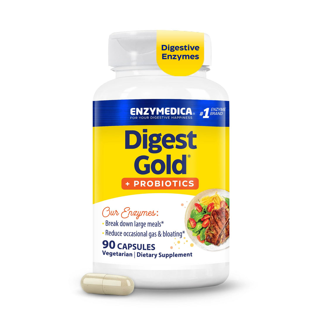 Enzymedica Digest Gold + Probiotics - Digestive Enzyme Supplement for Women & Men, Enzyme and Probiotic Capsules for Digestion, Gut Health Support, - PrimeBioHealth - canada supplements