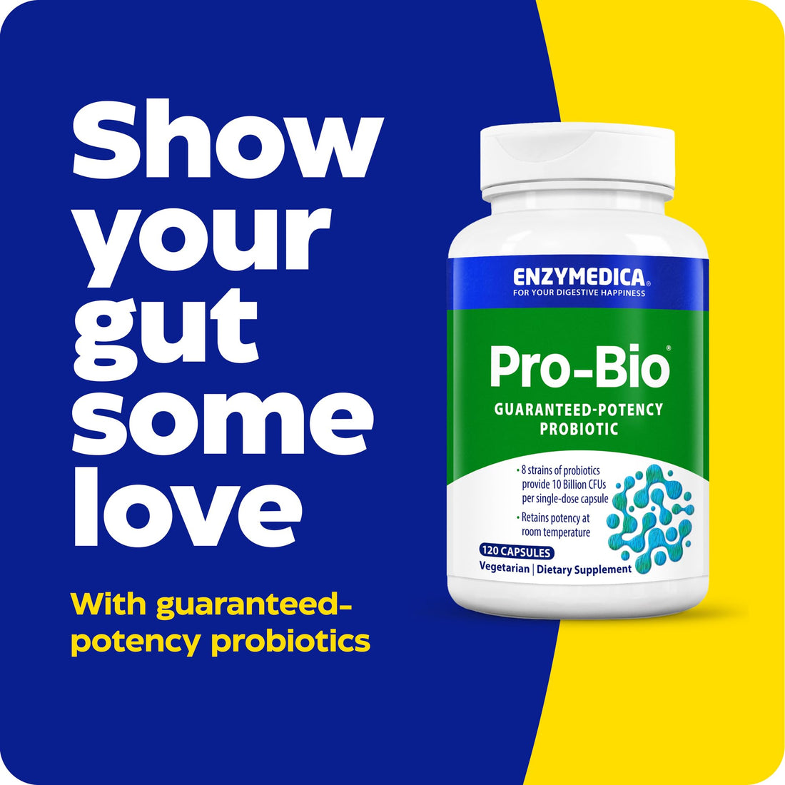 Enzymedica Pro-Bio Probiotic Supplement for Digestive & Gut Health - Daily Probiotic Capsules for Women & Men, 10 Billion CFU, Helps Reduce Gas & Bloating, - PrimeBioHealth - canada supplements