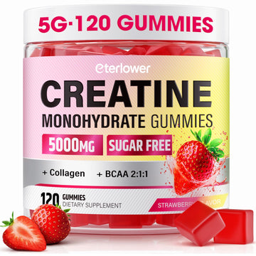 eterlower Creatine Monohydrate Gummies, 5g Creatine Gummies for Women & Men.Pre-Workout & Muscle Growth Support, - PrimeBioHealth - canada supplements