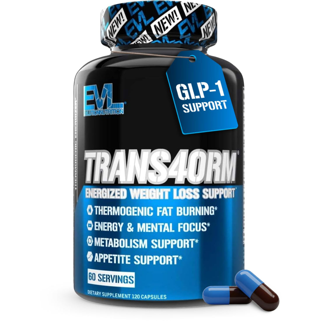 EVL Thermogenic Fat Burner Support - Fast Acting Weight Loss Energy and Appetite Support - Trans4orm Green Tea Supplement - PrimeBioHealth - canada supplements