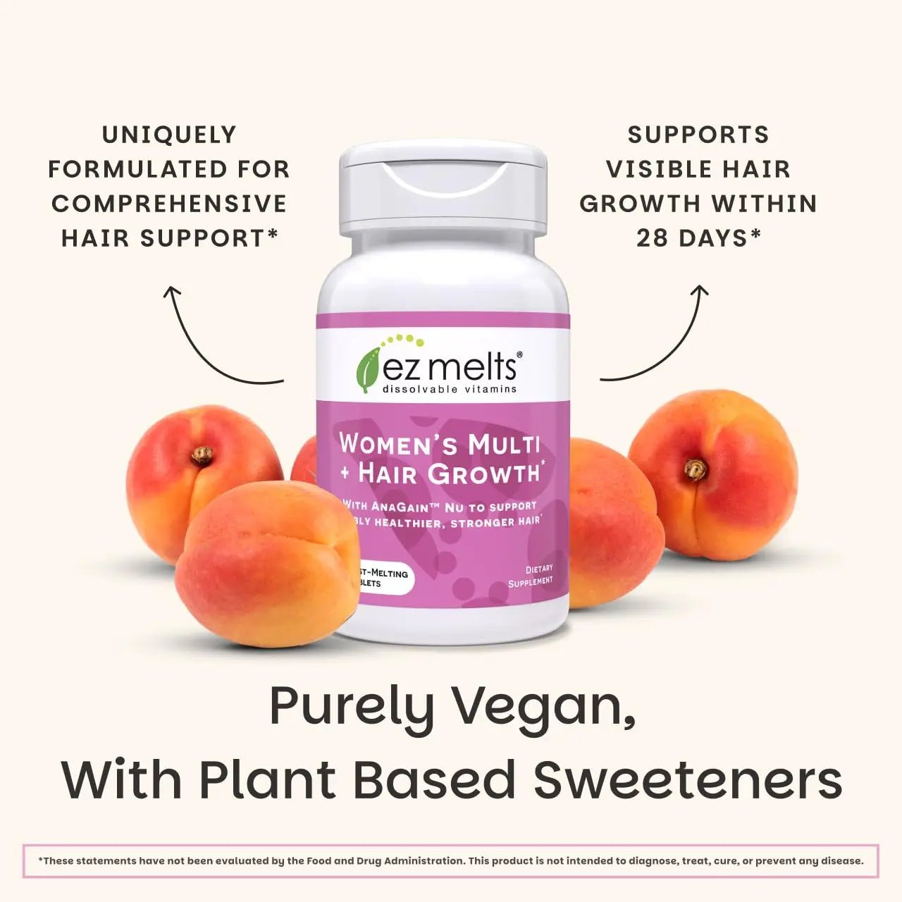 EZ Melts Women's Multi + Hair Growth - Daily Multivitamin for Women - Supports Healthy Energy Levels & Reduced Hair Shedding - PrimeBioHealth - canada supplements