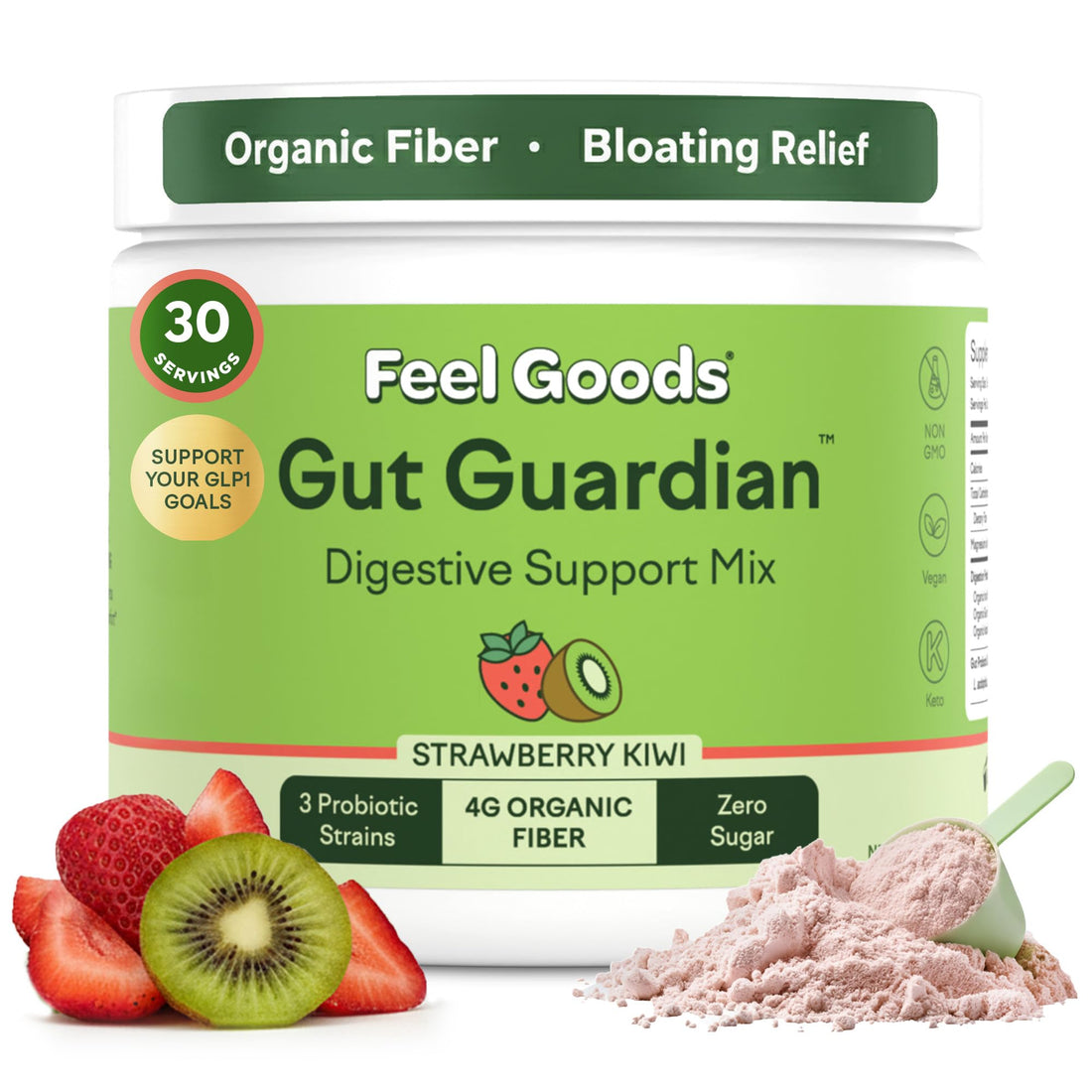 Feel Goods Gut Guardian, Gut Health Powder Drink Mix - Probiotic Fiber with Prebiotics & L Glutamine for Digestive Health, Bloating Relief & Digestion Support, - PrimeBioHealth - canada supplements