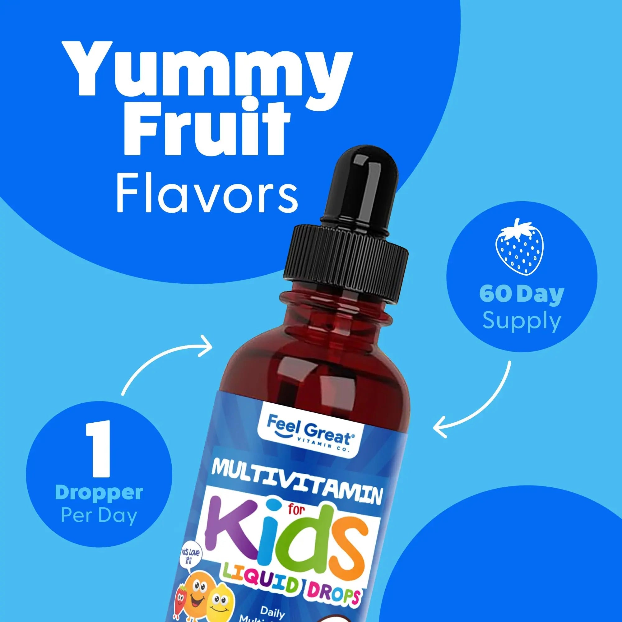Feel Great Vitamins Organic Multivitamin Liquid Drops for Toddlers & Kids | Daily Essential Nutrients for Healthy Growth | - PrimeBioHealth - canada supplements