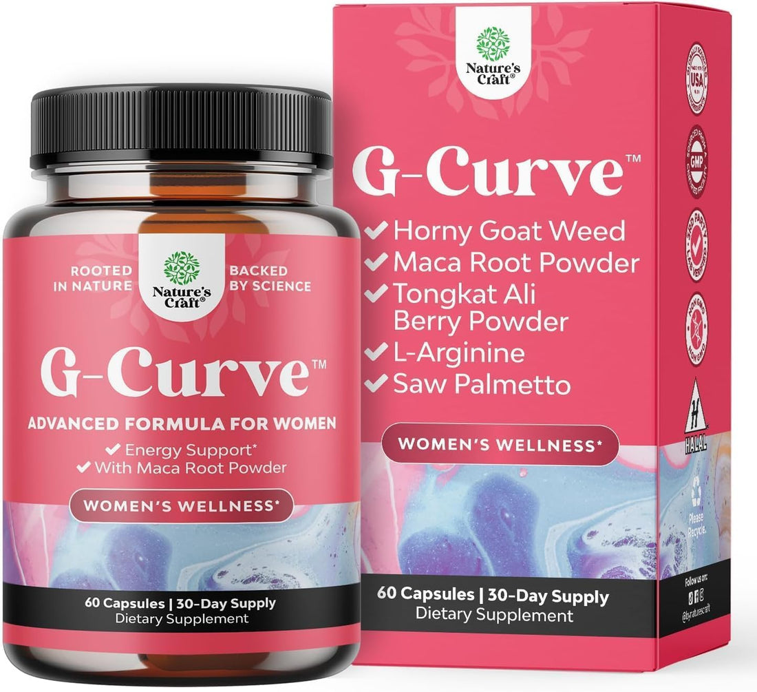 G-Curve Butt and Breast Growth Capsules - Horny Goat Weed Muira Puama & Maca Root for Butt Growth Support - Advanced Herbal Formula - PrimeBioHealth - canada supplements
