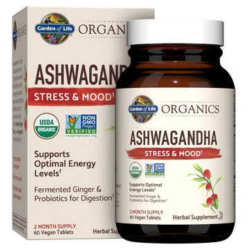 Garden of Life Organic Ashwagandha Supplement with Probiotics & Ginger - Stress, Mood & Energy Support, Vegan, Gluten Free - PrimeBioHealth - canada supplements