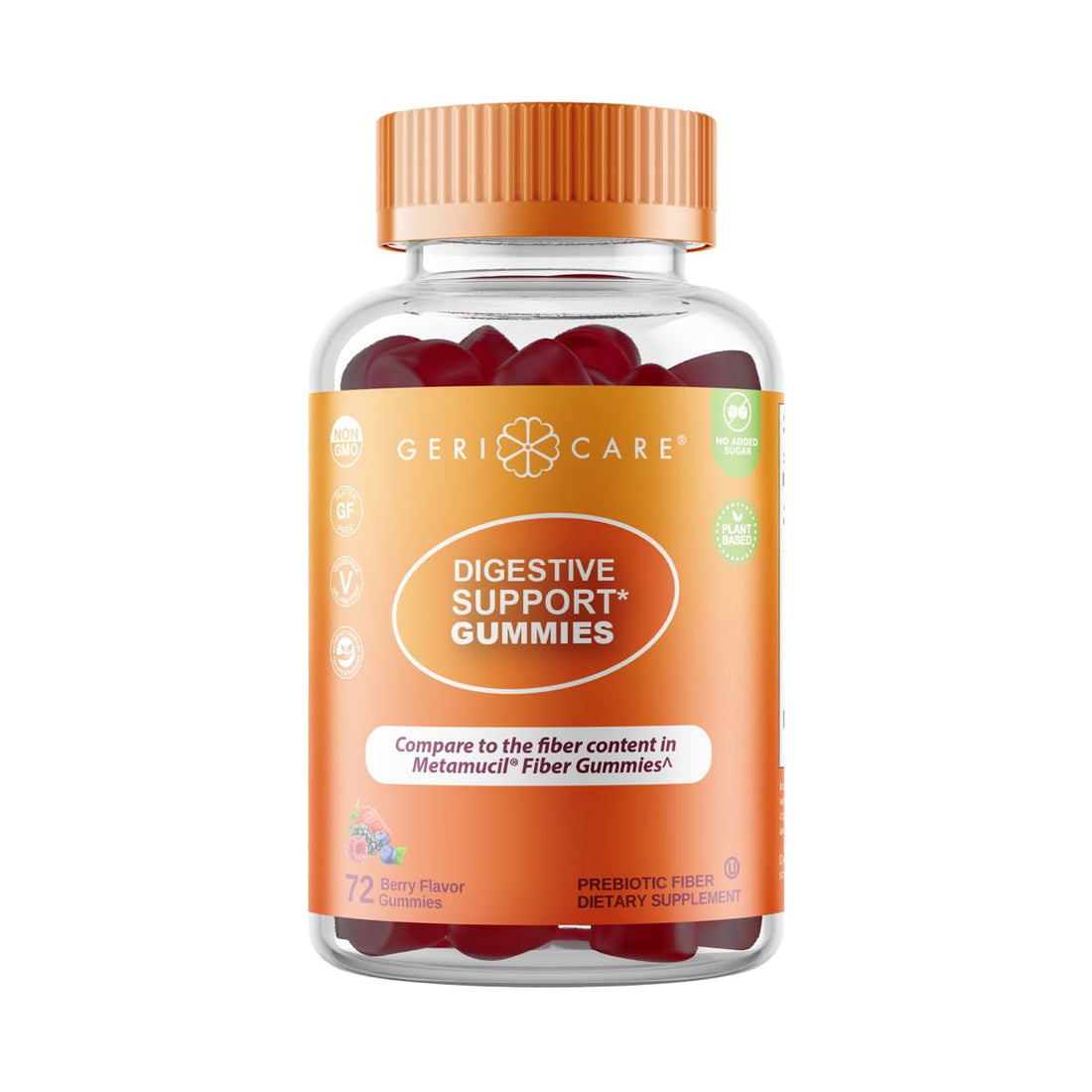 GeriCare Prebiotic Digestive Support, Gummies Compare to Metamucil Fiber Gummies, Berry Flavor, 72 Count, Plant-Based Fiber for Gut Health, Non-GMO, - PrimeBioHealth - canada supplements