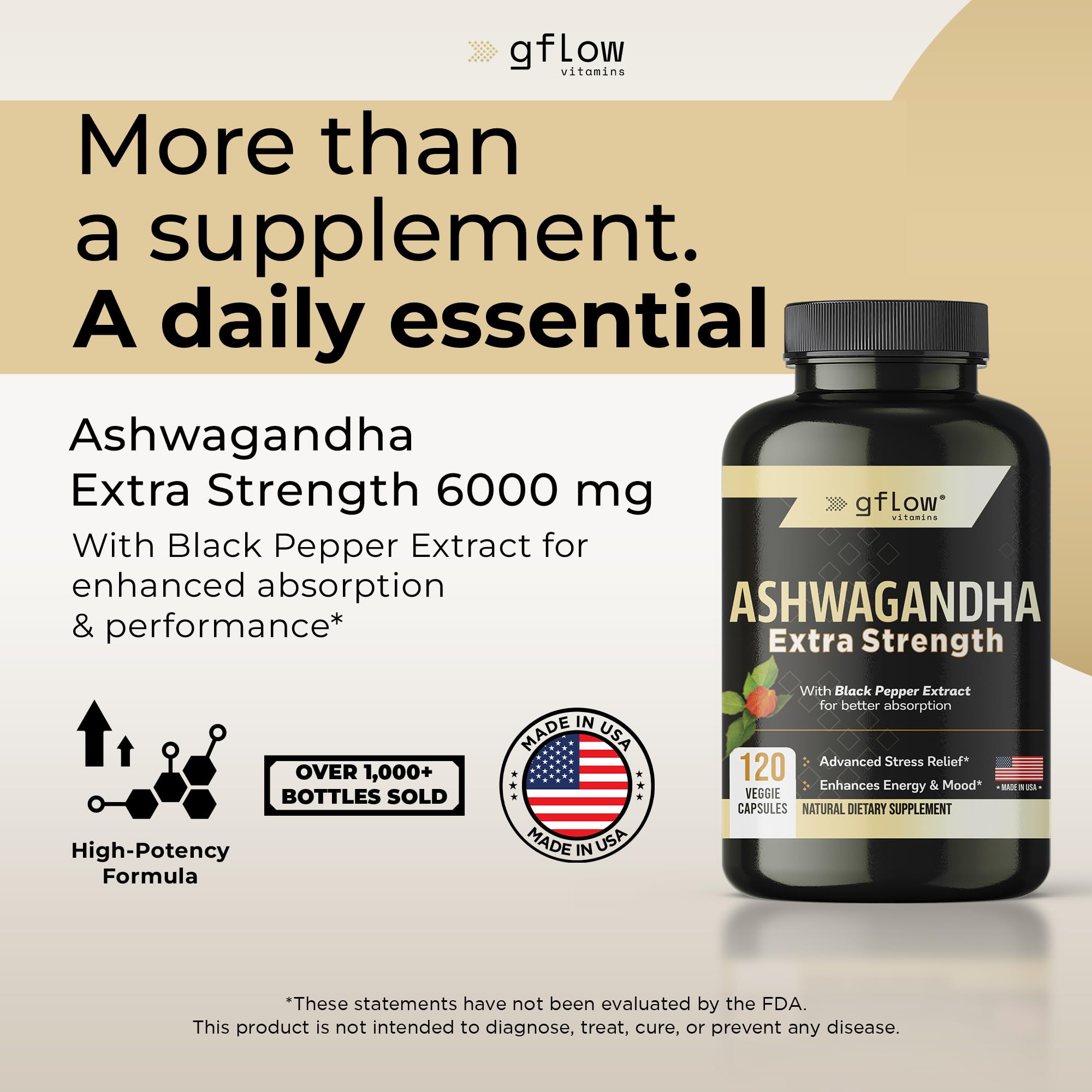 gflow vitamins Ashwagandha Supplements for Women and Men | Sleep, Mood and Energy Support | Extra Strength - PrimeBioHealth - canada supplements