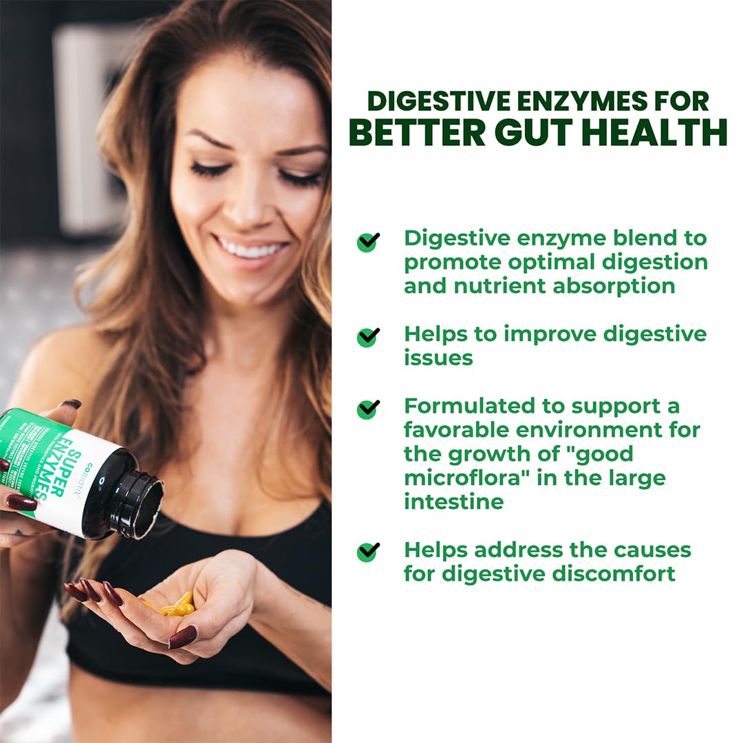 GoBiotix Digestive Enzymes Supplement with Prebiotics and Probiotics for Women and Men - Gut Health, Gluten Digestion, Lactose Absorption - PrimeBioHealth - canada supplements