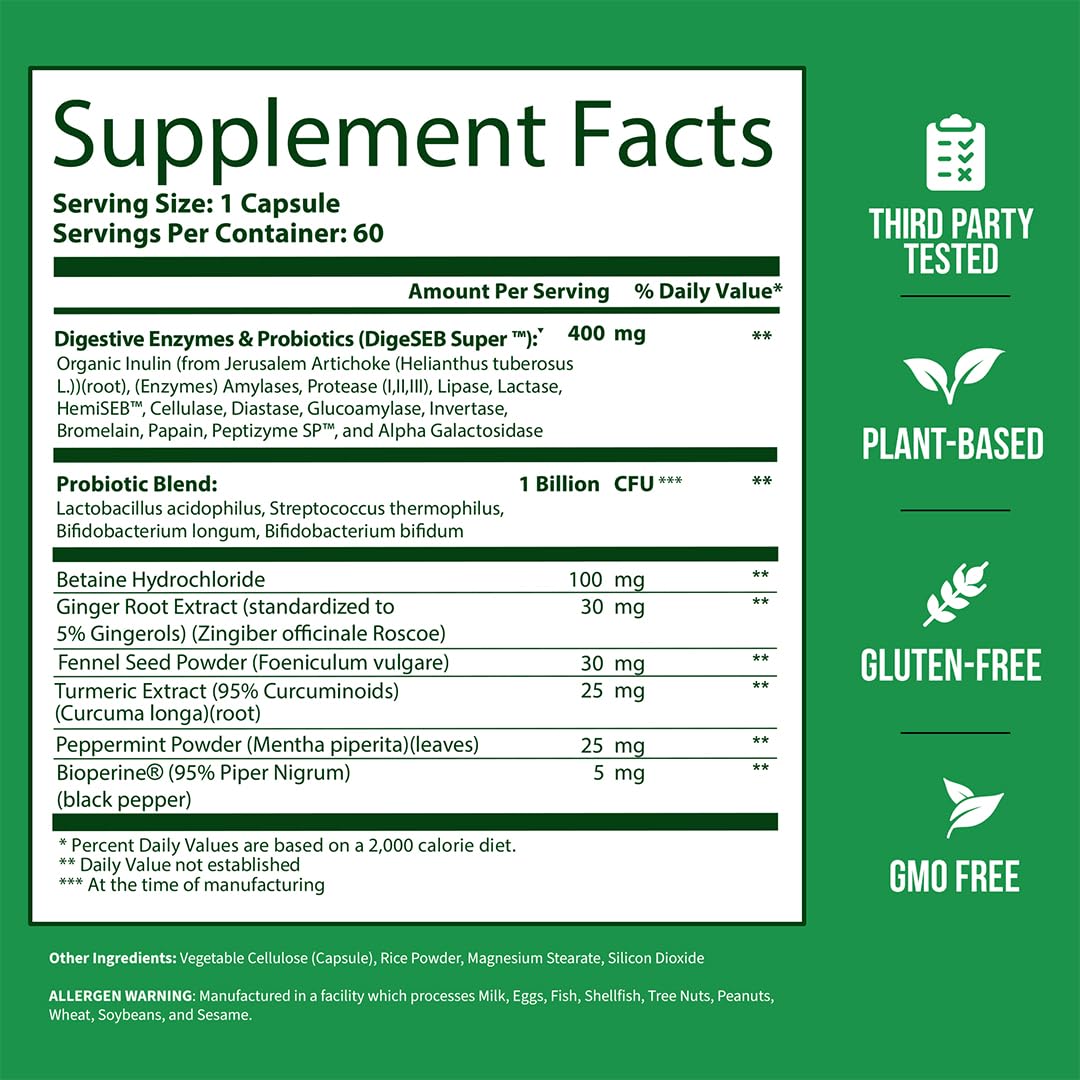 GoBiotix Digestive Enzymes Supplement with Prebiotics and Probiotics for Women and Men - Gut Health, Gluten Digestion, Lactose Absorption - PrimeBioHealth - canada supplements