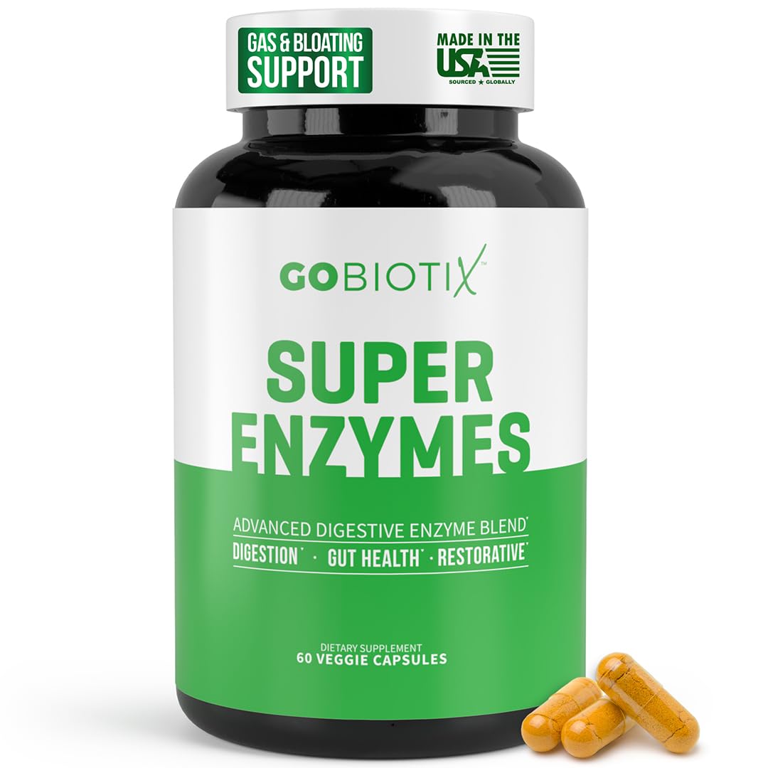GoBiotix Digestive Enzymes Supplement with Prebiotics and Probiotics for Women and Men - Gut Health, Gluten Digestion, Lactose Absorption - PrimeBioHealth - canada supplements