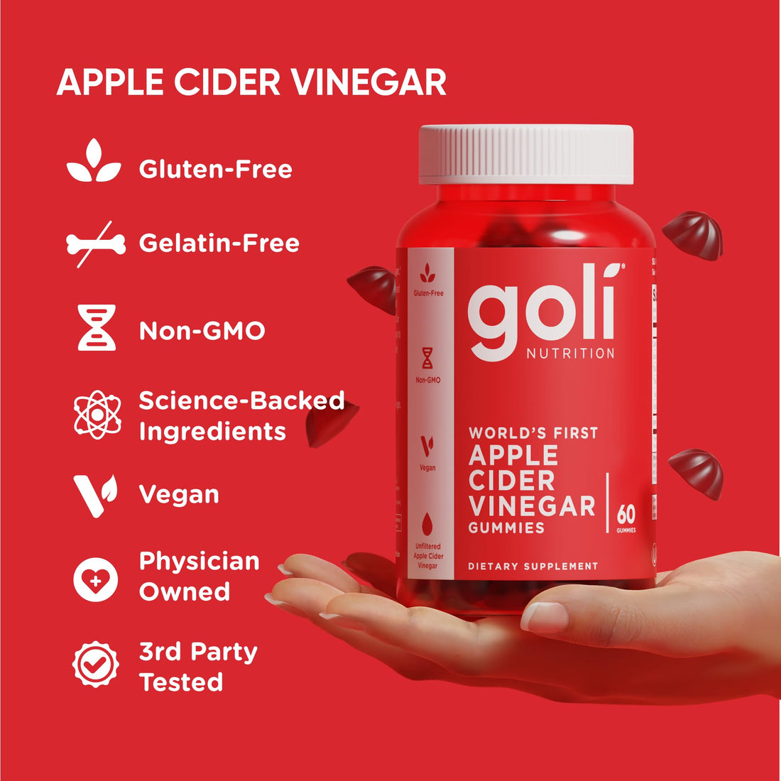 Goli Apple Cider Vinegar Gummies - Worlds First ACV Gummy with Vitamin B12, Beetroot & Pomegranate - PrimeBioHealth - canada supplements