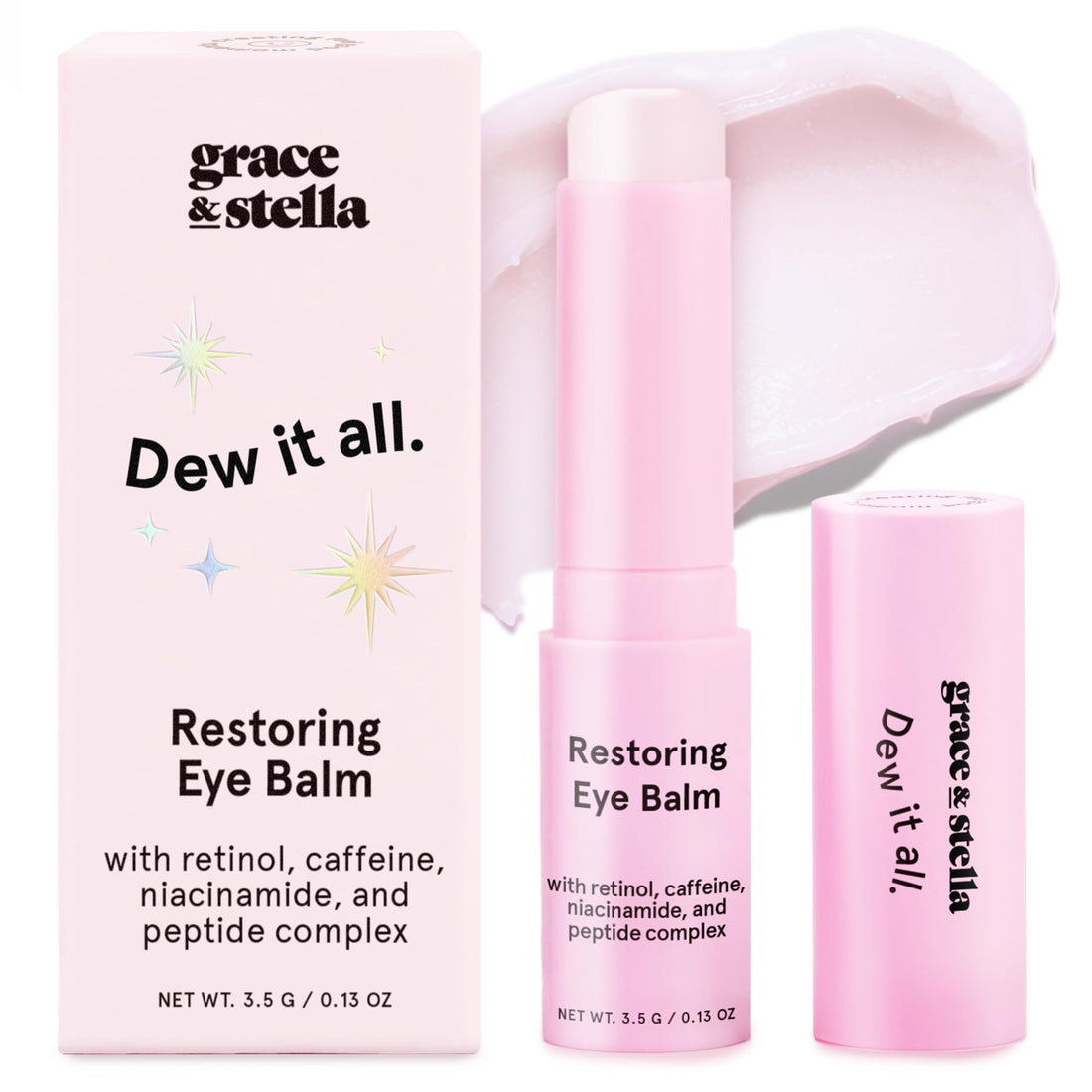 grace & stella Under Eye Brightener Balm Stick - Travel Size Toiletries - Retinol & Caffeine Eye Cream - PrimeBioHealth - canada supplements