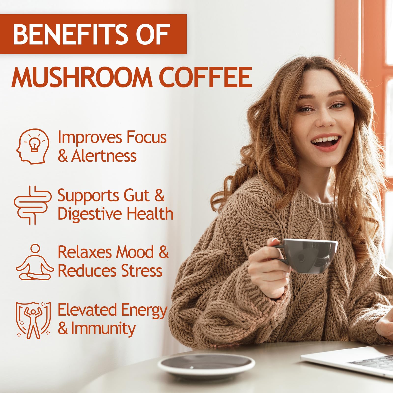 GRGTP Mushroom Coffee - Superfood Blend with 6 Adaptogens (Cordyceps, Lion's Mane, Reishi Other) | Jitter-Free Energy, Enhanced Focus, Digestion & Immunity Support | - PrimeBioHealth - canada supplements