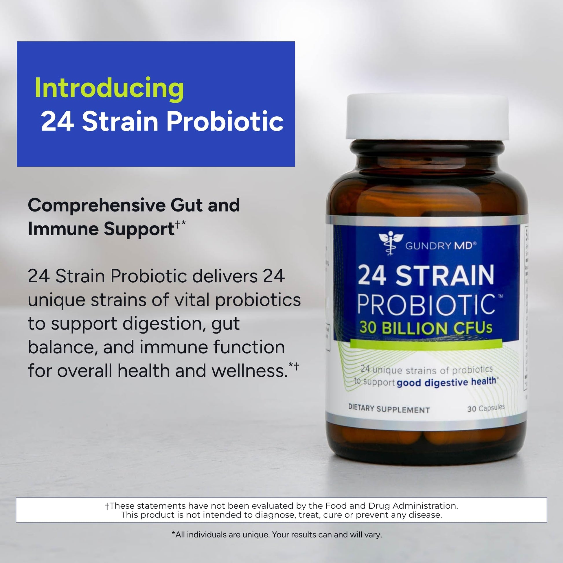 Gundry MD® 24 Strain Probiotic with 30 Billion CFUs, 30 Count - PrimeBioHealth - canada supplements