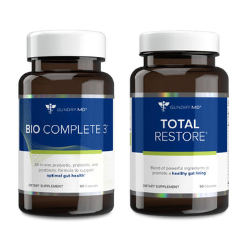 Gundry MD Bio Complete 3 and Total Restore Bundle - Prebiotic, Probiotic, Postbiotic to Support Optimal Gut Health - PrimeBioHealth - canada supplements