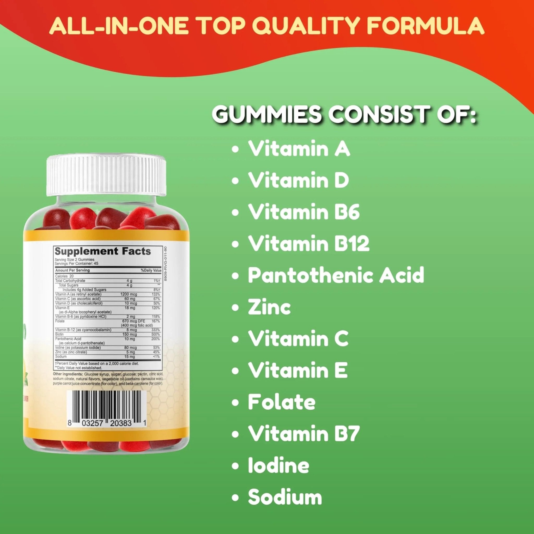 Halal Multivitamin Gummies for Women & Men | Immune & Overall Wellness | 90 Delicious Gummy Vitamins (45-Day Supply) - PrimeBioHealth - canada supplements
