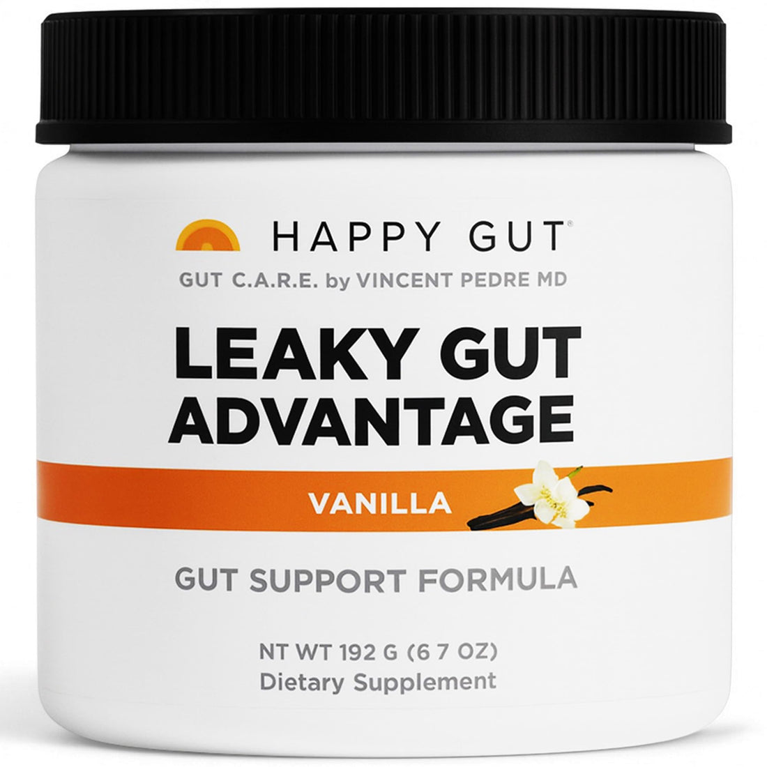 HAPPY GUT Leaky Gut Advantage - Doctor-Formulated Supplement for Discomfort - L-Glutamine, N-Acetyl-D-Glucosamine, Aloe Vera, DGL, Zinc - Vanilla Flavor, 192g - PrimeBioHealth - canada supplements