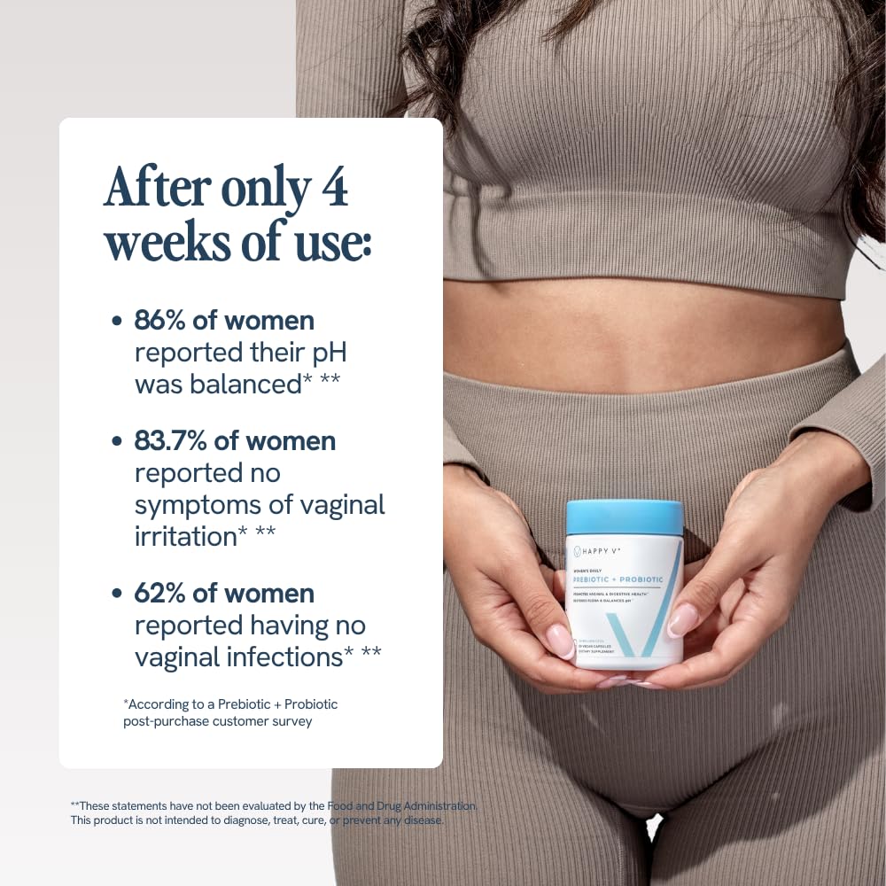Happy V Dr. Formulated Vaginal Probiotics for Women Odor & Itch Support, Urinary & Gut Health, pH Balance | Womens Daily Probiotic - PrimeBioHealth - canada supplements