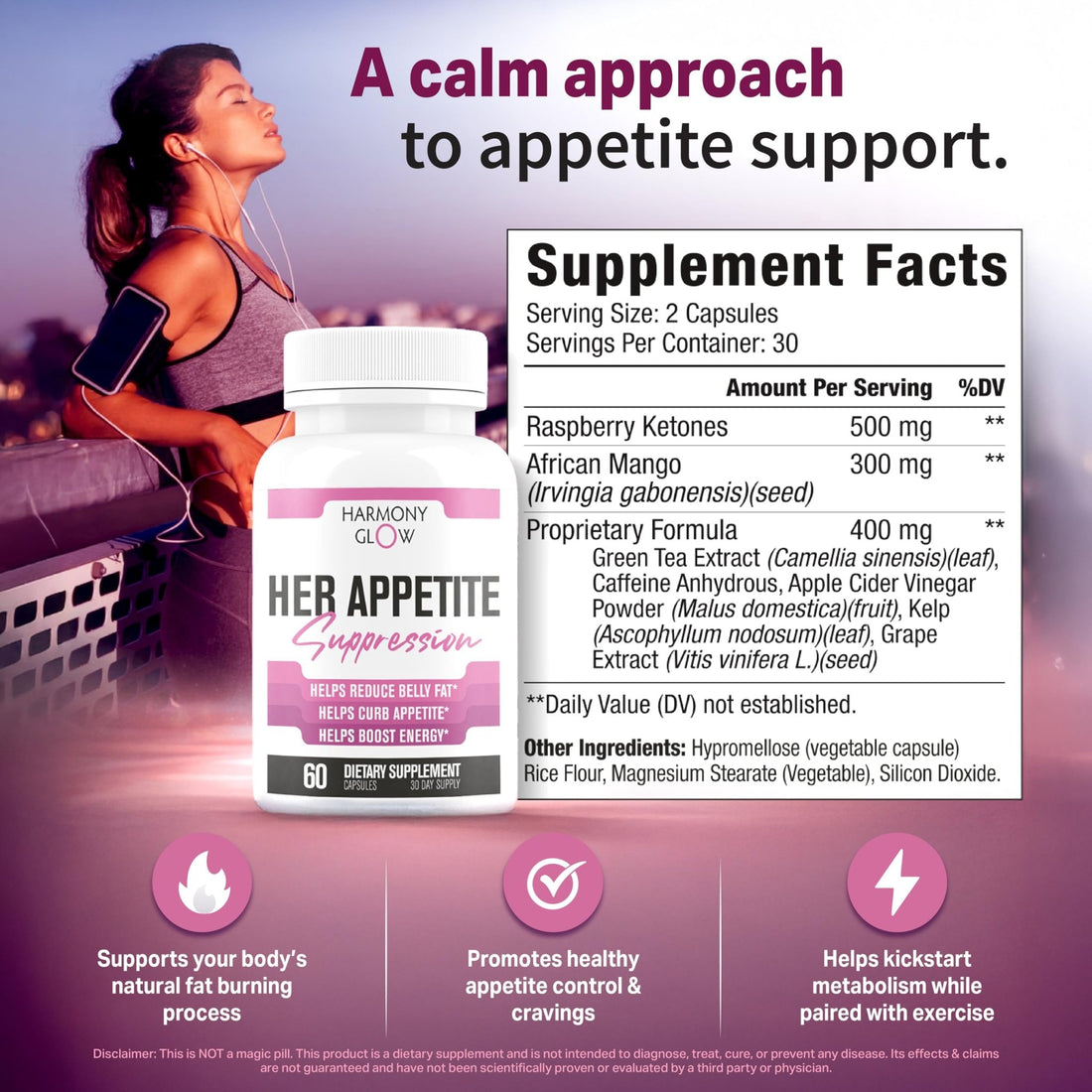 Her Appetite Suppression - Supports Related Metabolic Pathways, Promotes Weight for Women, Helps Control Appetite/Cravings & Promotes Energy - PrimeBioHealth - canada supplements