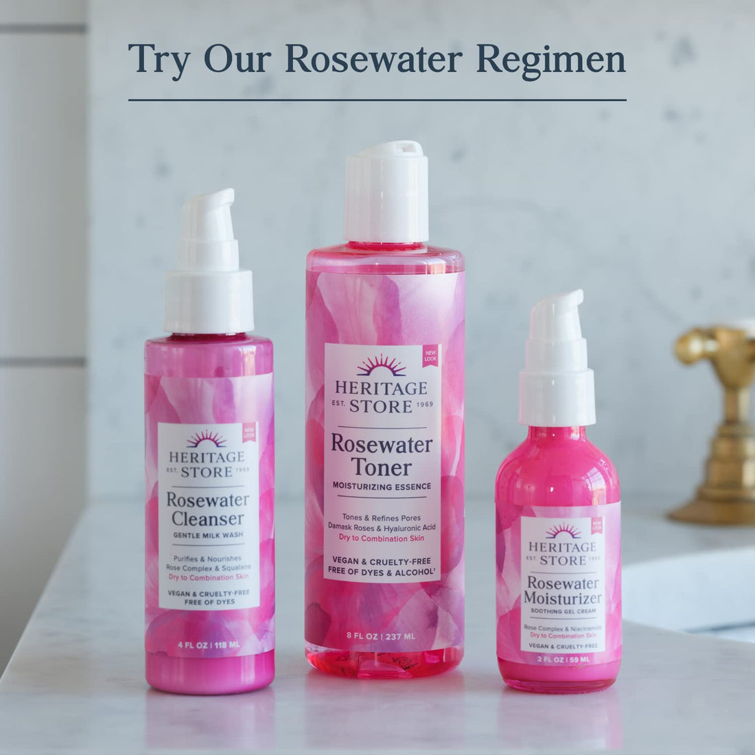 HERITAGE STORE Rosewater & Glycerin Hydrating Facial Mist - Dry Combination Skin Care - PrimeBioHealth - canada supplements