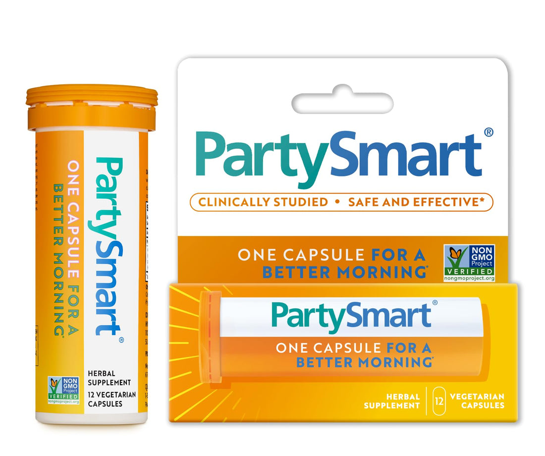 Himalaya PartySmart, 12 Capsule Tube - Alcohol Breakdown Liver Support for a Better Morning After Drinking - Plant Based, Vegan, Non-GMO - PrimeBioHealth - canada supplements