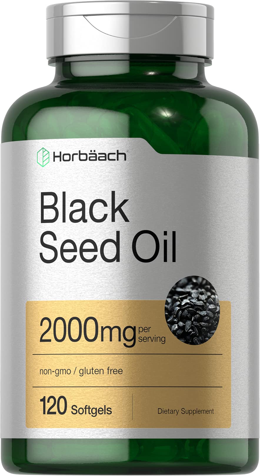 Horbaach Black Seed Oil Cold Pressed Softgel Capsules | 2000mg | 120 Count | Supplement with Omega 6 and 9 | Nigella Sativa - PrimeBioHealth - canada supplements