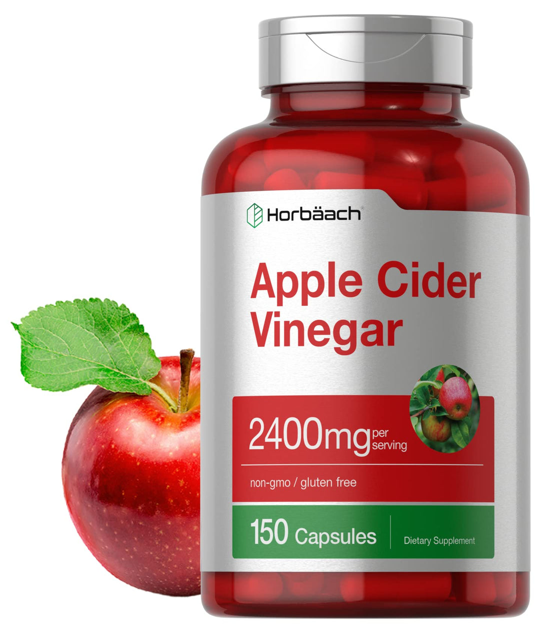 Horbäach Apple Cider Vinegar Capsules | 2400mg | 150 Count | Non-GMO, Gluten Free Supplement - PrimeBioHealth - canada supplements