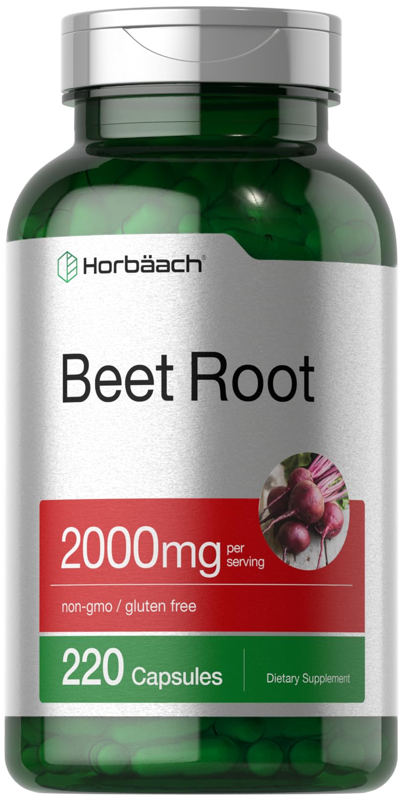 Horbäach Beet Root Powder Capsules | 220 Pills | Herbal Extract | Non-GMO, Gluten Free Supplement - PrimeBioHealth - canada supplements