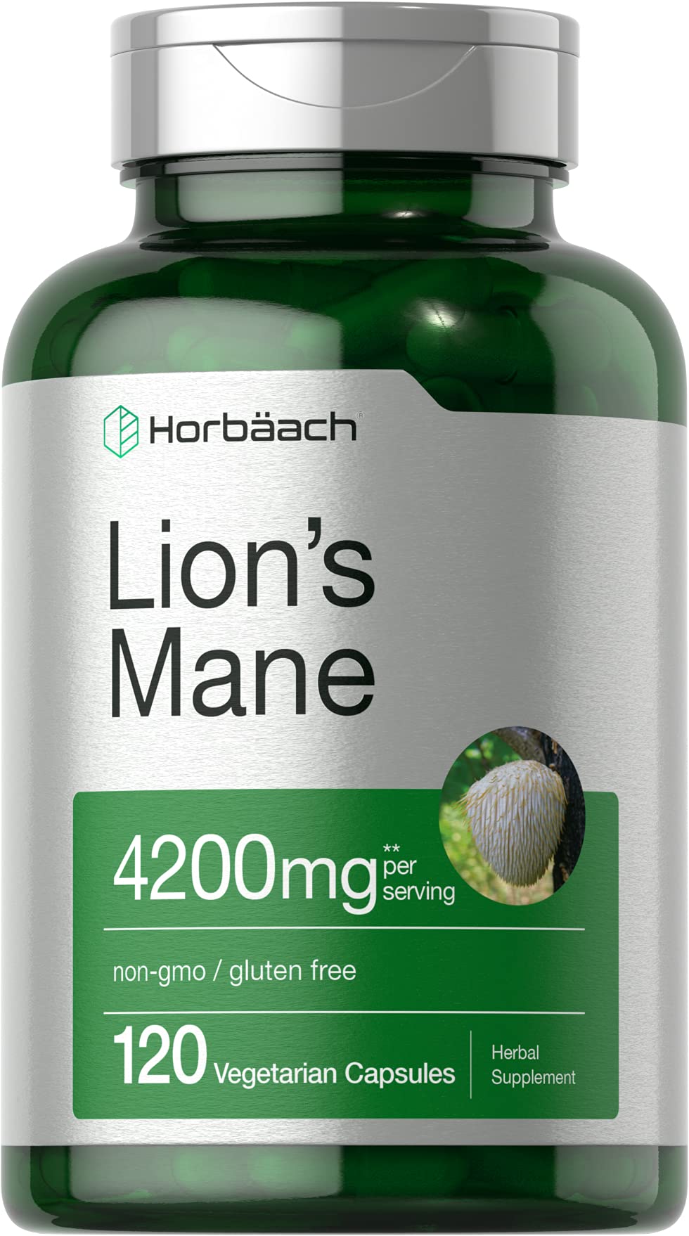 Horbäach Lions Mane Mushroom Extract | 120 Capsules | Vegetarian, Non-GMO, Gluten Free Supplement - PrimeBioHealth - canada supplements