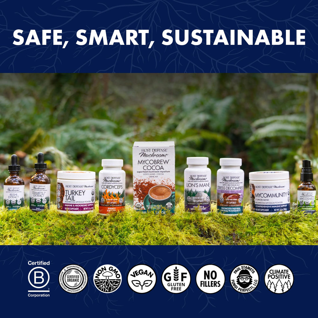 Host Defense Mushrooms Lion's Mane - Supplement Capsules for Brain Health Support - Mushroom Support for Focus & Memory Function - PrimeBioHealth - canada supplements
