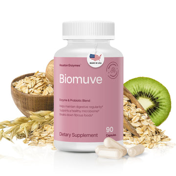 Houston Enzymes Biomuve – 120 Capsules | Professionally Formulated to Maintain Regularity & Healthy Bowel Movements | Unique Combination of Enzymes - PrimeBioHealth - canada supplements