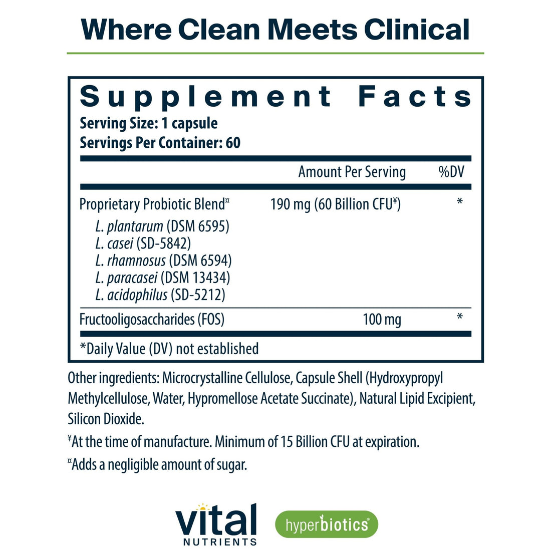 Hyperbiotics Vital Nutrients Prebiotic and Probiotic for Women and Men | 60 Billion CFU | Pre and Probiotics Supports Digestive Health, Constipation, - PrimeBioHealth - canada supplements