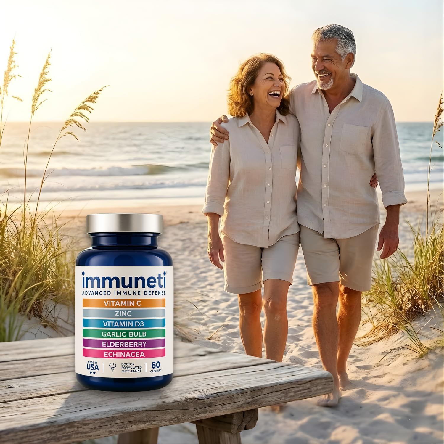Immuneti Advanced Immune Support – Doctor Formulated 6-in-1 Daily Immunity Supplement – Made in USA – With Vitamin C, D3, Zinc, Elderberry - PrimeBioHealth - canada supplements