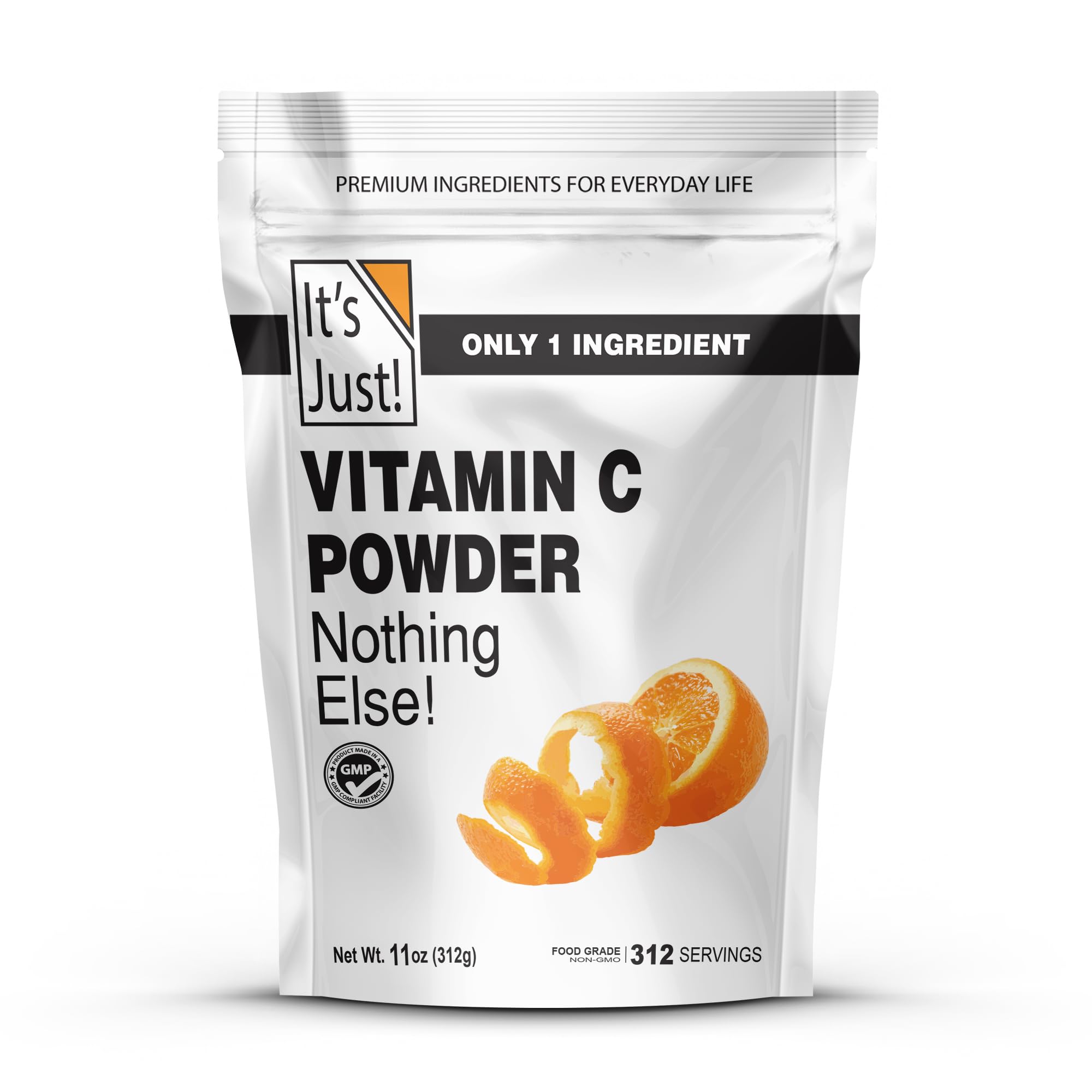 It's Just! - Vitamin C Powder, 100% Pure L-Ascorbic Acid, Food Grade, Immune Support, Homemade Cosmetics (11oz) - PrimeBioHealth - canada supplements