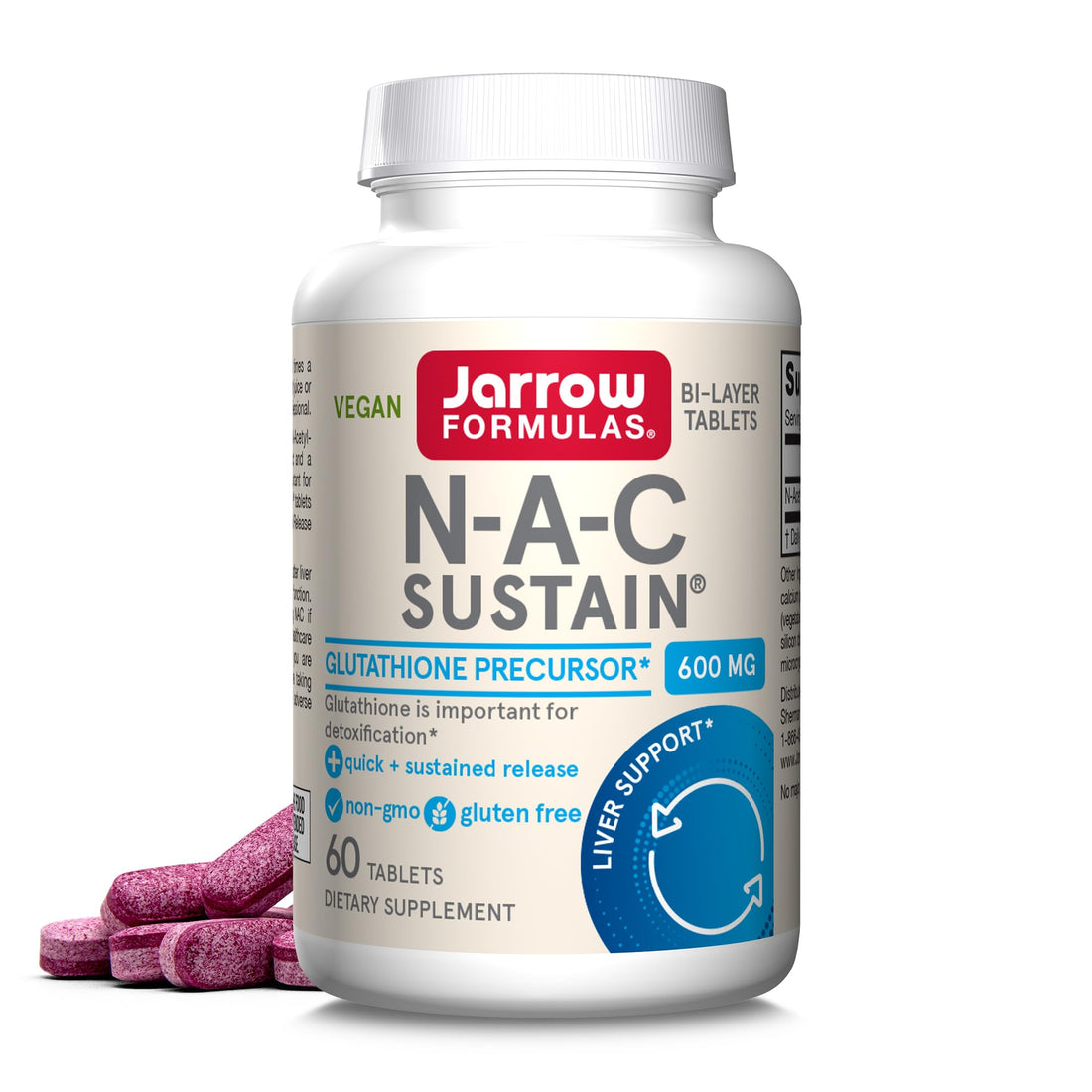 Jarrow Formulas N-A-C Sustain 600 mg, Dietary Supplement, NAC 600 mg, an Antioxidant Amino Acid Support - PrimeBioHealth - canada supplements