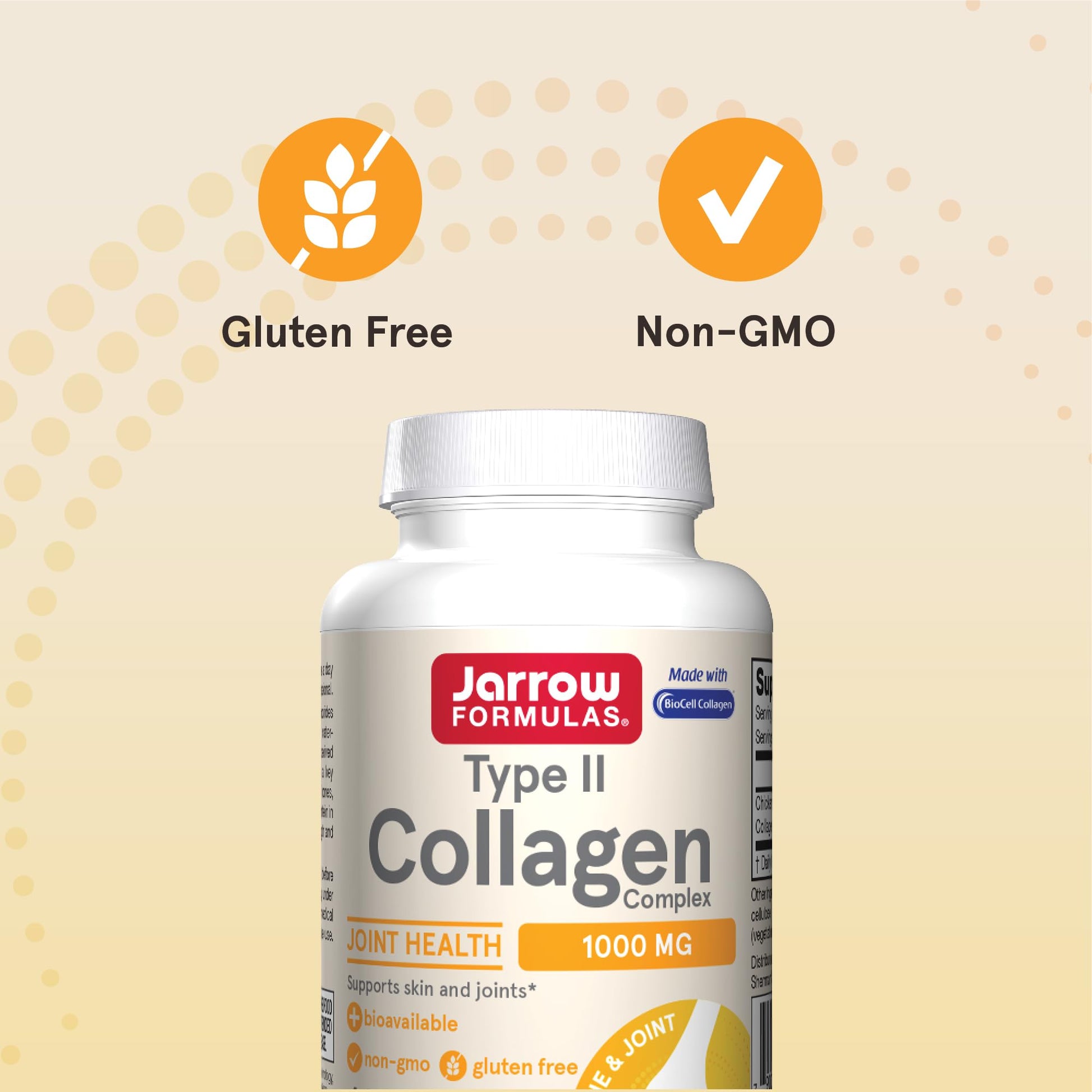 Jarrow Formulas® Type II Collagen Complex 1000 mg Supplements, Supports Skin and Joint Health, 60 Capsules, 30 Day Supply - PrimeBioHealth - canada supplements