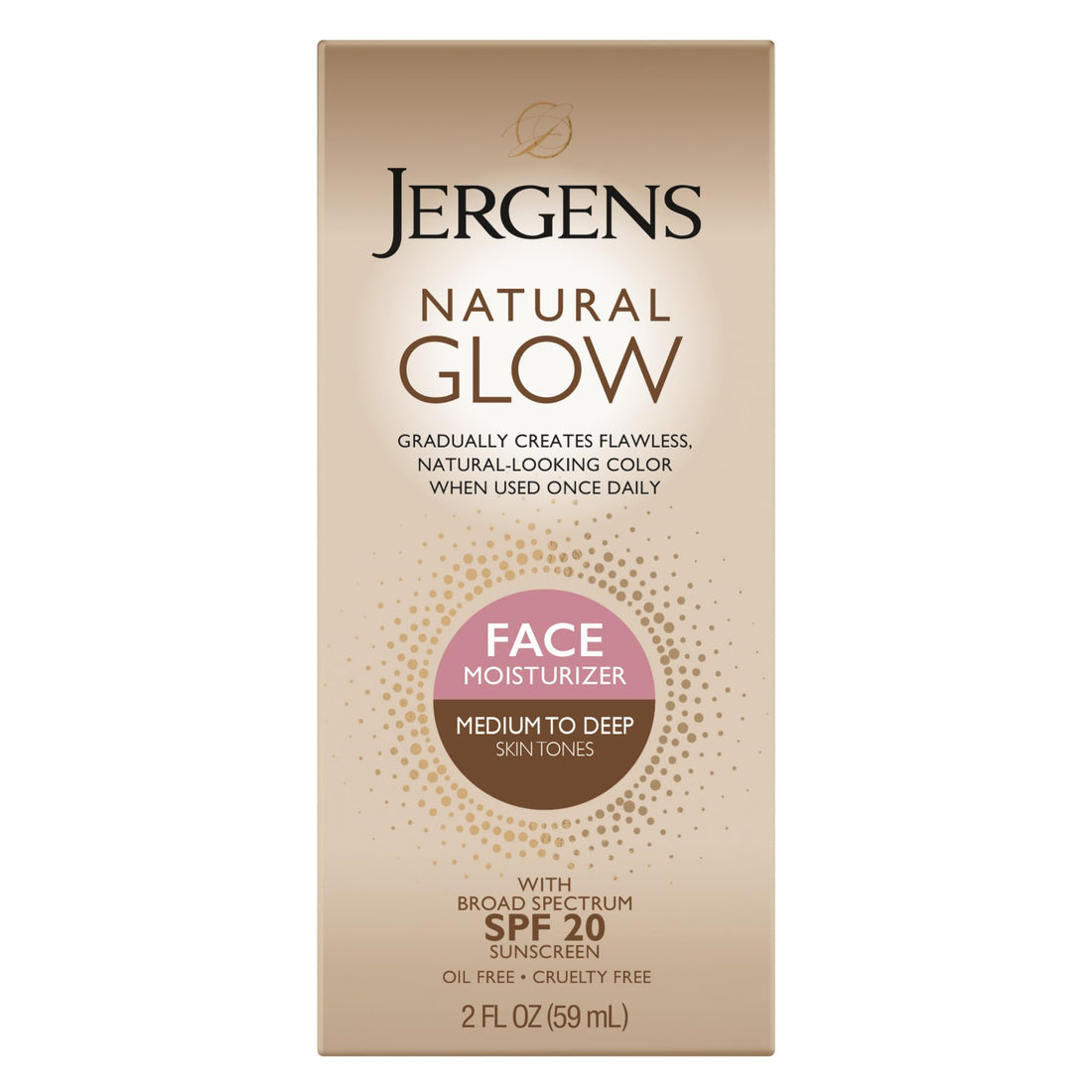 Jergens Natural Glow Self Tanner Face Moisturizer with SPF 20 Facial Sunscreen, Medium to Deep Skin Tone, Sunless Tanning, Oil Free - PrimeBioHealth - canada supplements