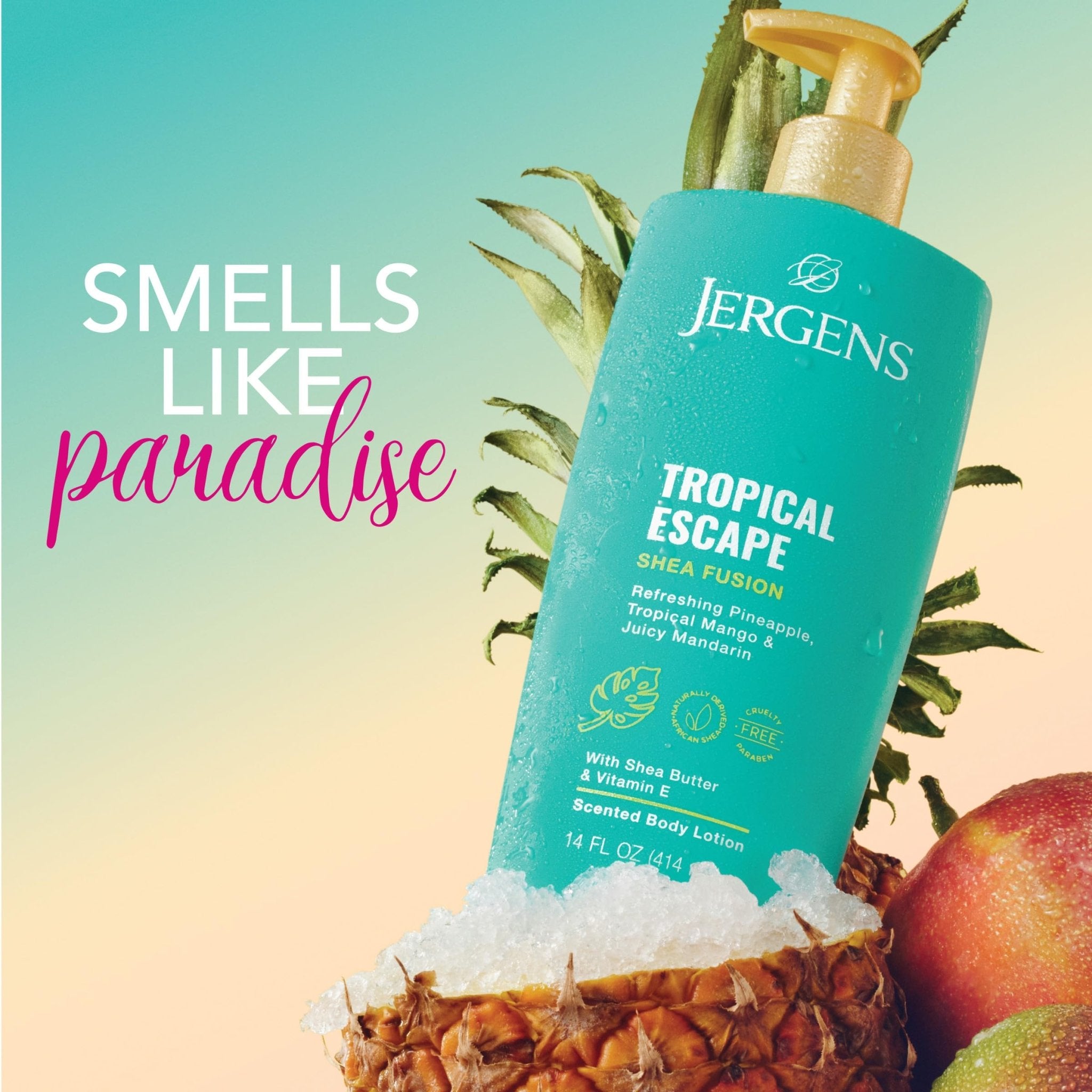 Jergens Shea Fusion Tropical Escape Body Lotion, Moisturizer with Shea Butter & Vitamin E, 14 Fl Oz - PrimeBioHealth - canada supplements