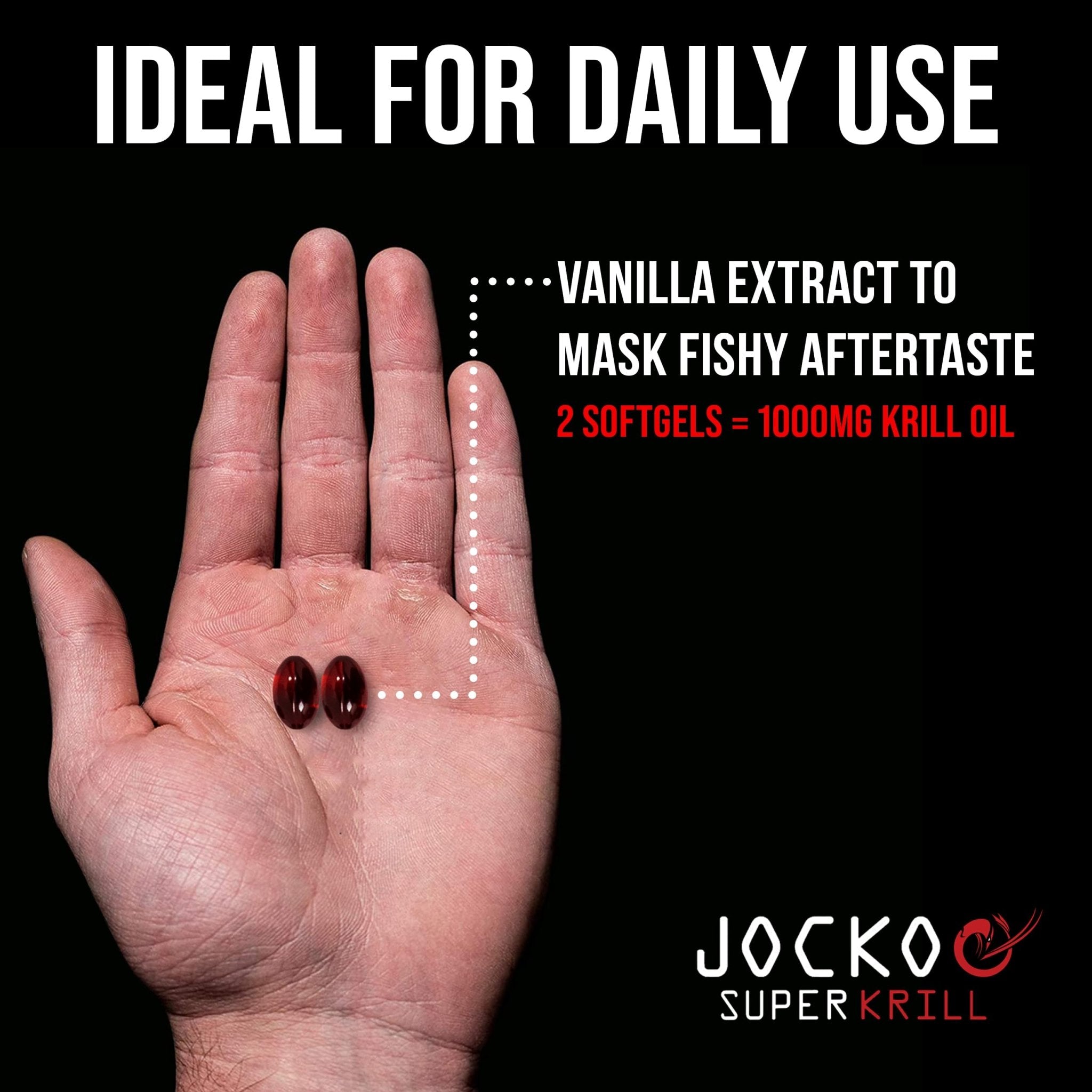 Jocko Fuel Antarctic Krill Oil Omega 3 Fatty Acid Supplements DHA & EPA - 1000mg Softgels - Supports Joints, Mobility - PrimeBioHealth - canada supplements