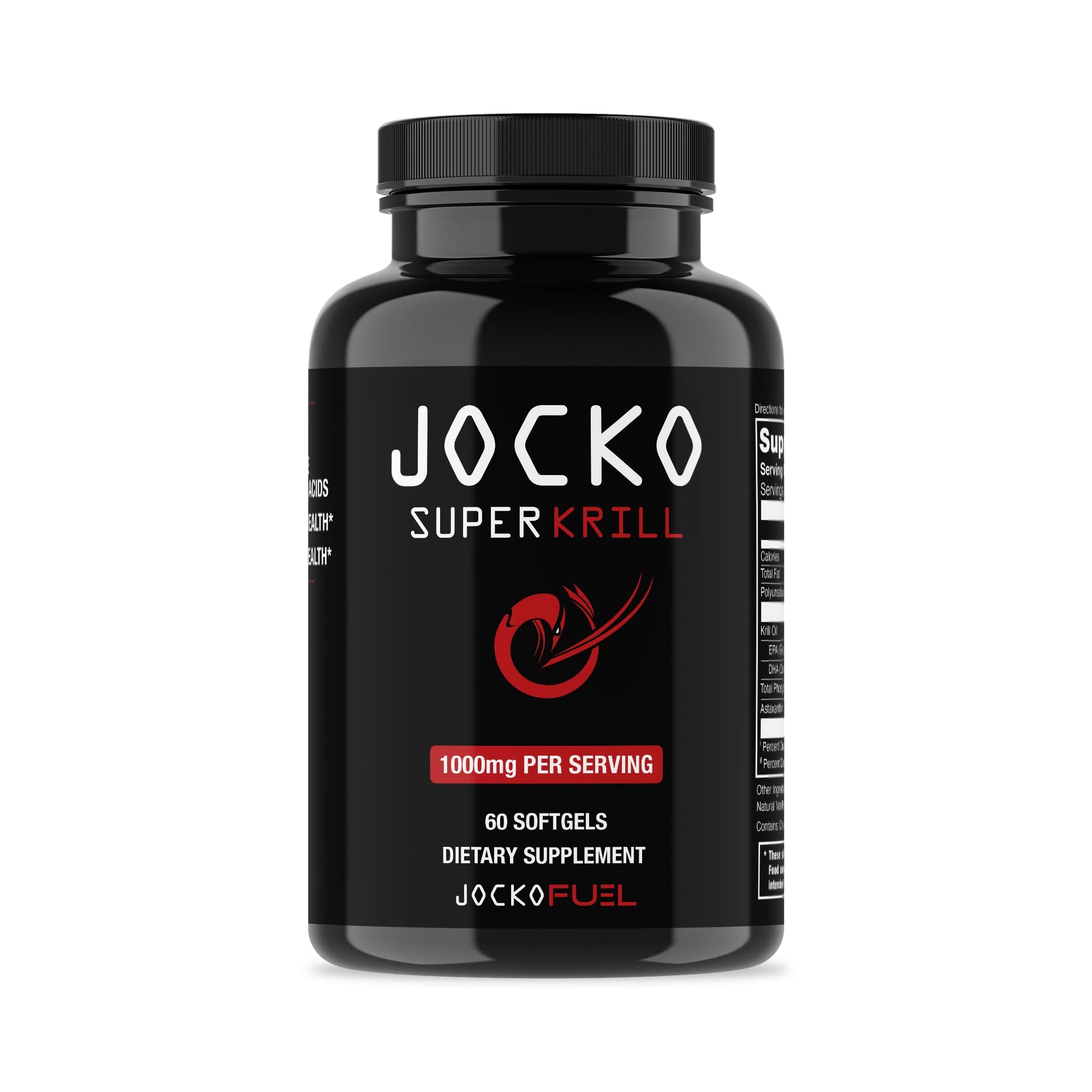 Jocko Fuel Antarctic Krill Oil Omega 3 Fatty Acid Supplements DHA & EPA - 1000mg Softgels - Supports Joints, Mobility - PrimeBioHealth - canada supplements