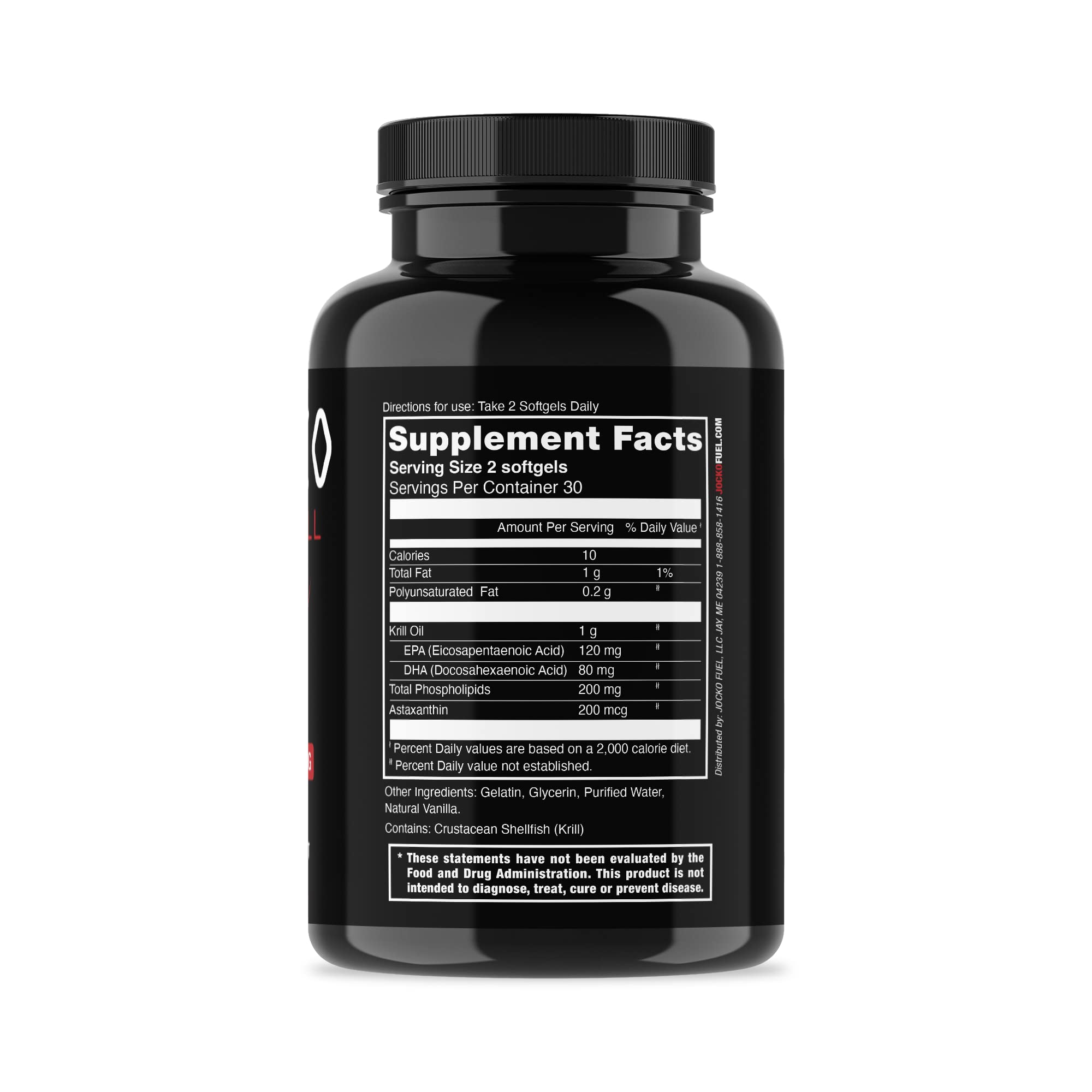 Jocko Fuel Antarctic Krill Oil Omega 3 Fatty Acid Supplements DHA & EPA - 1000mg Softgels - Supports Joints, Mobility - PrimeBioHealth - canada supplements