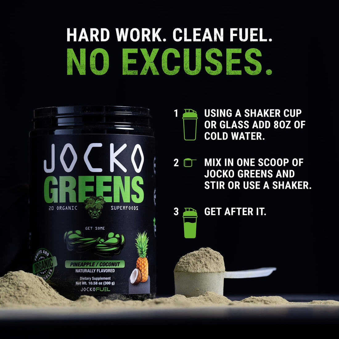 Jocko Fuel Daily Greens Powder - Premium Organic Greens Superfood Powder for Gut Health, Digestion, Bloating, Immune Support with Spirulina, Chlorella, - PrimeBioHealth - canada supplements
