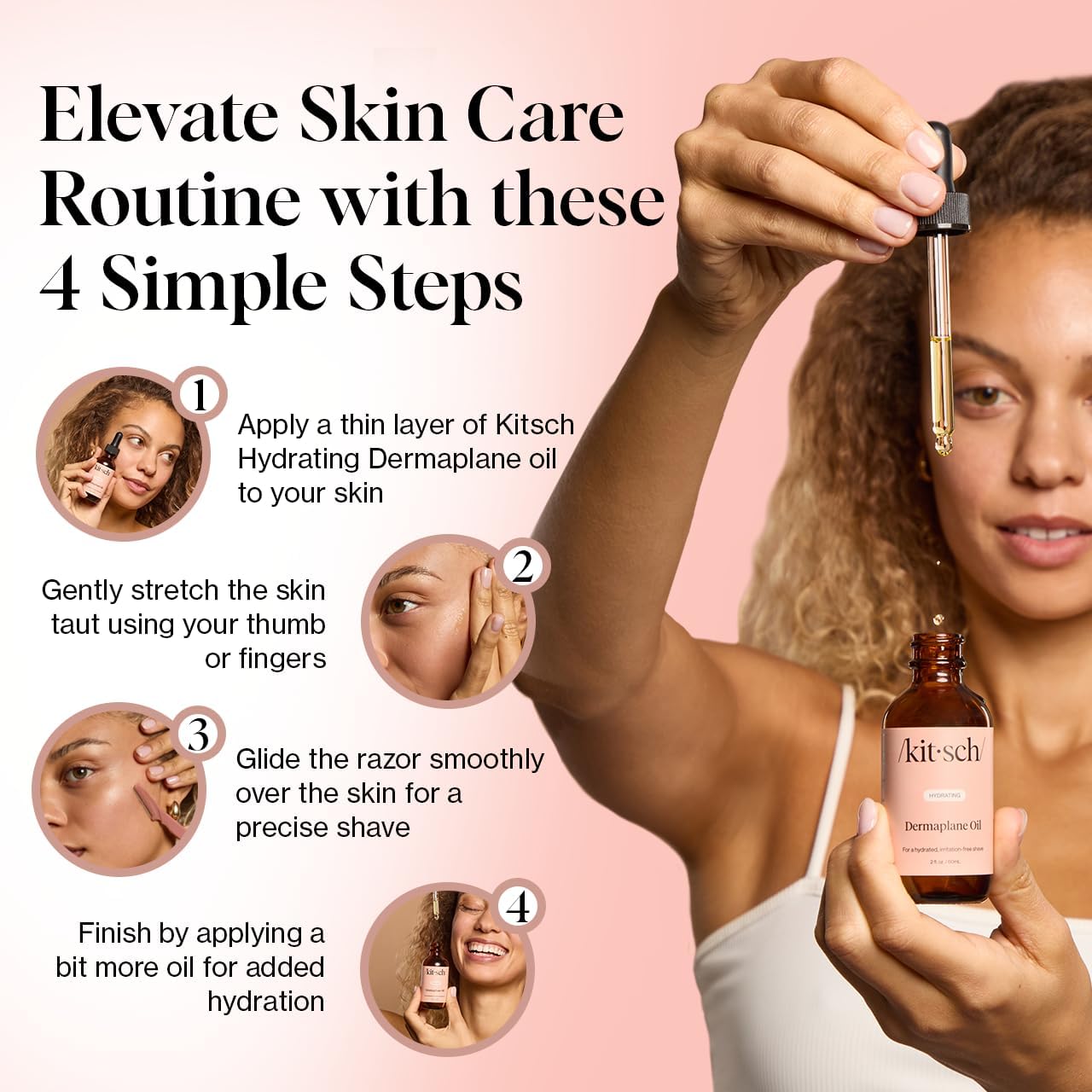 Kitsch Dermaplane Face Oil with Jojoba & Argan Oil – Hydrating Facial Formula for Dermaplaning Tool, Gua Sha & Razor Use - PrimeBioHealth - canada supplements